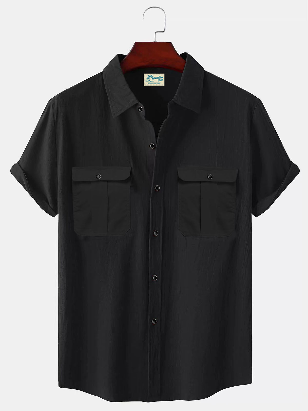👔【M-5XL】Nová letní pánská jednobarevná lněná košile  4260147