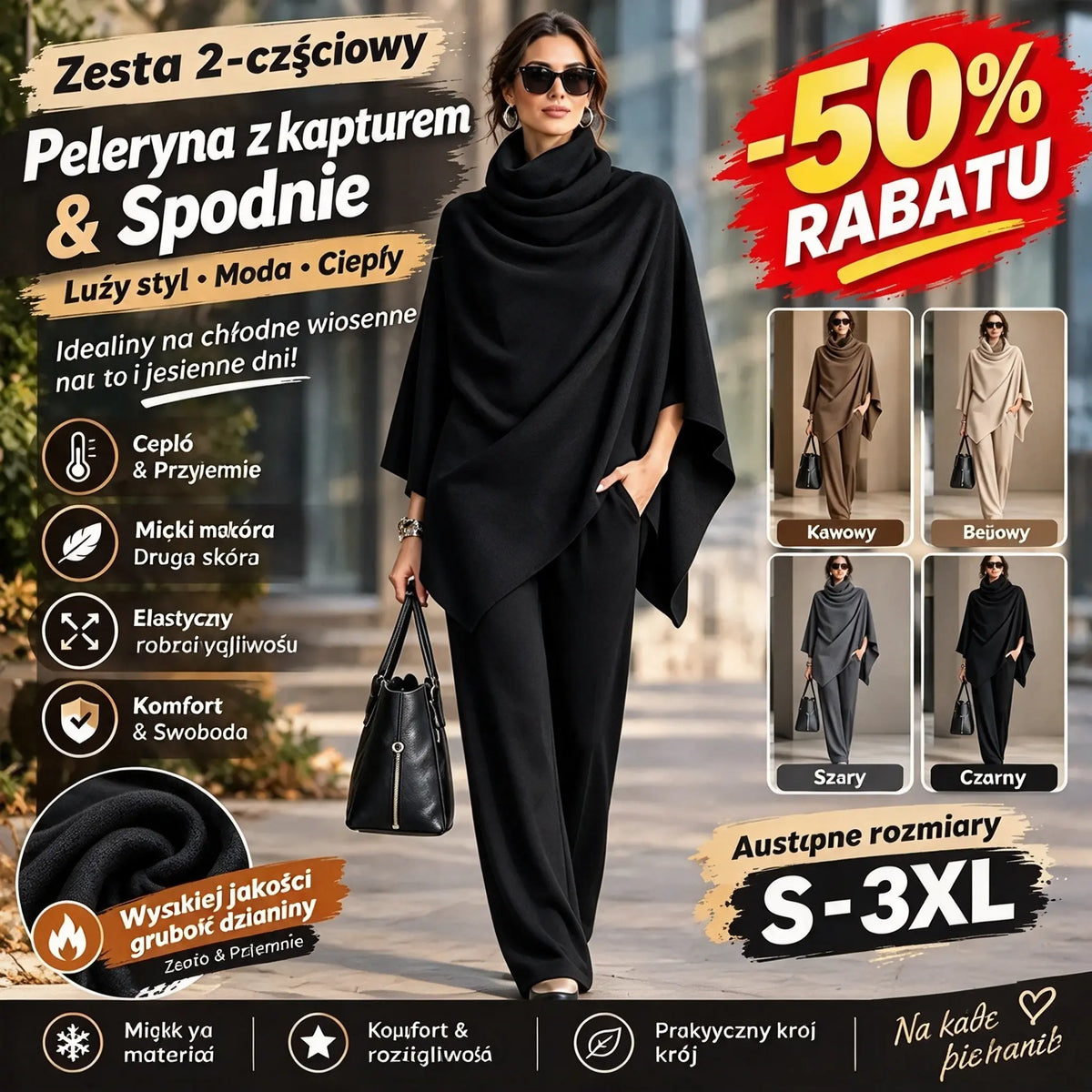 ❄️✨ Ženski komplet iz umetnega semiša — Topel, eleganten in preprost; popoln za zimske stajlinge 💃🧥