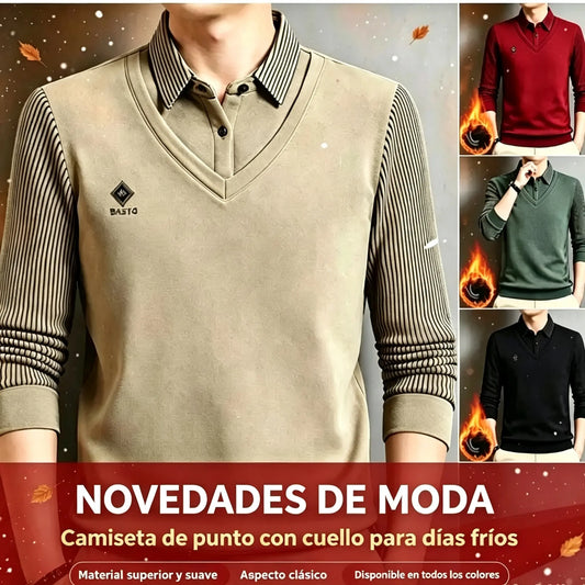 👔Rebajas de fin de año🔥【M-4XL】Conjunto de dos piezas de cachemir premium para hombre, cálido y versátil.