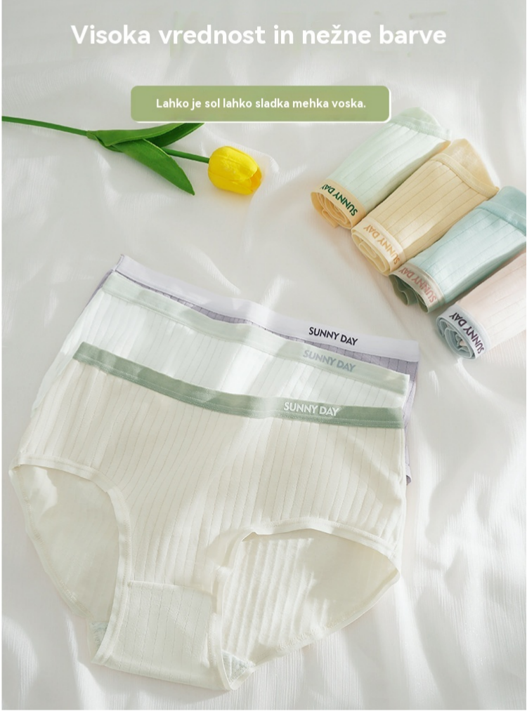 💥【Paket 6 kosov】💦✨Preprosto, decentno, udobno spodnje perilo iz čistega bombaža z visokim pasom