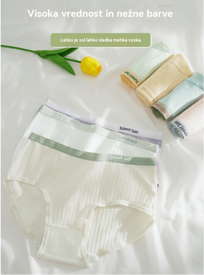 💥【Paket 6 kosov】💦✨Preprosto, decentno, udobno spodnje perilo iz čistega bombaža z visokim pasom