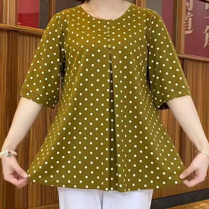 ✨【50% de Descuento】💞【L-5XL】Nueva camisa con estampado de lunares 2026