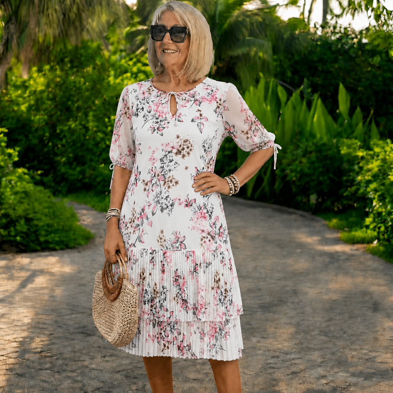 🌺Sleva 50 %💃👗【S–5XL】Dámské elegantní tištěné šaty – Stylové, pohodlné, Doprava zdarma