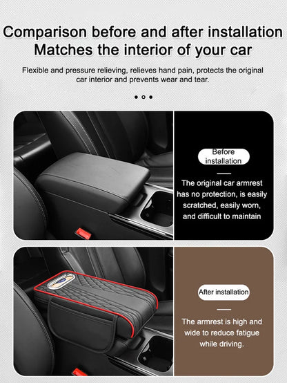 👏🚗 Večnamenska usnjena škatla za naslon za roke tri v enem