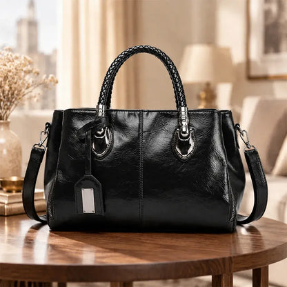 💼💄[Zadnji dan – 50 % popust] Ženska torbica iz pravega usnja – mehka in elegantna; lahko jo nosite v roki ali čez ramo.