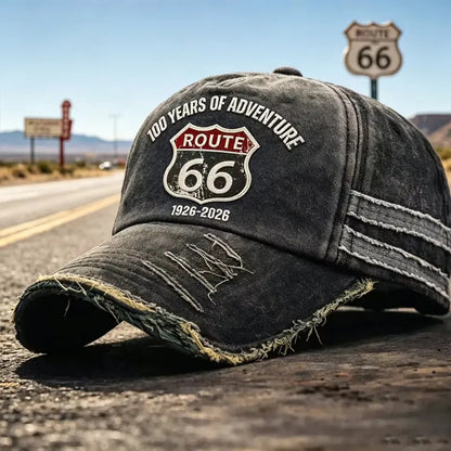 Gorra de béisbol retro ajustable de la Ruta 66, la elección perfecta para los entusiastas del ciclismo.