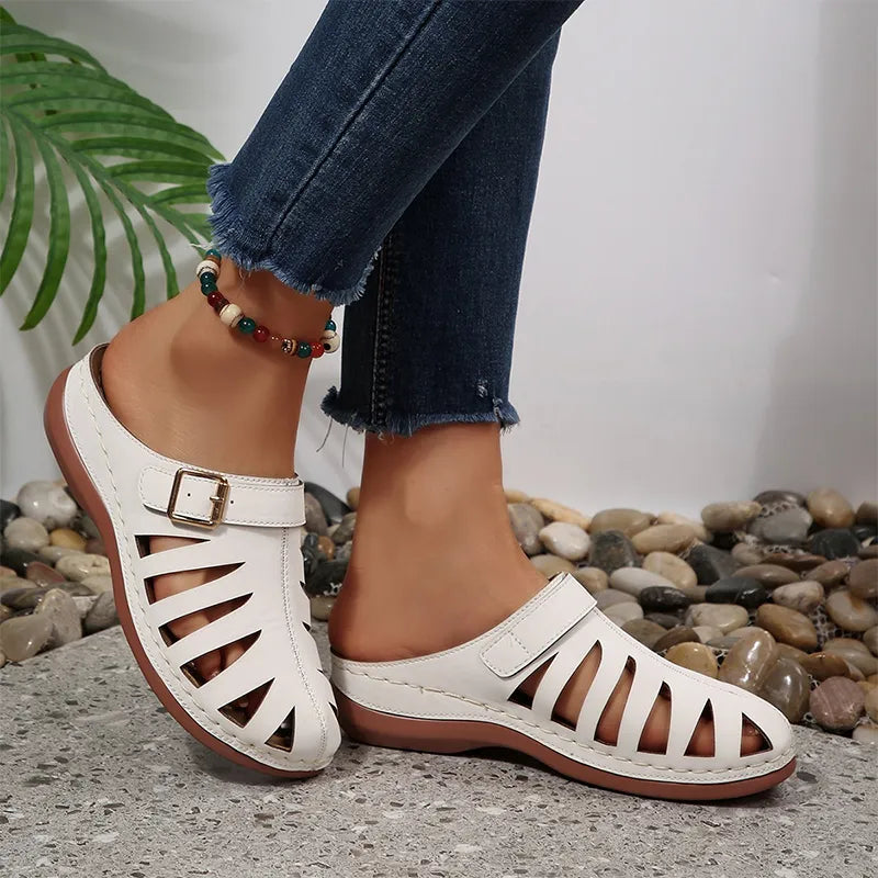 👡 Poletni čevlji iz perforiranega usnja, zapenjanje na ježka, ergonomski podplat proti utrujenosti, velikosti 36-43! ☀️✨