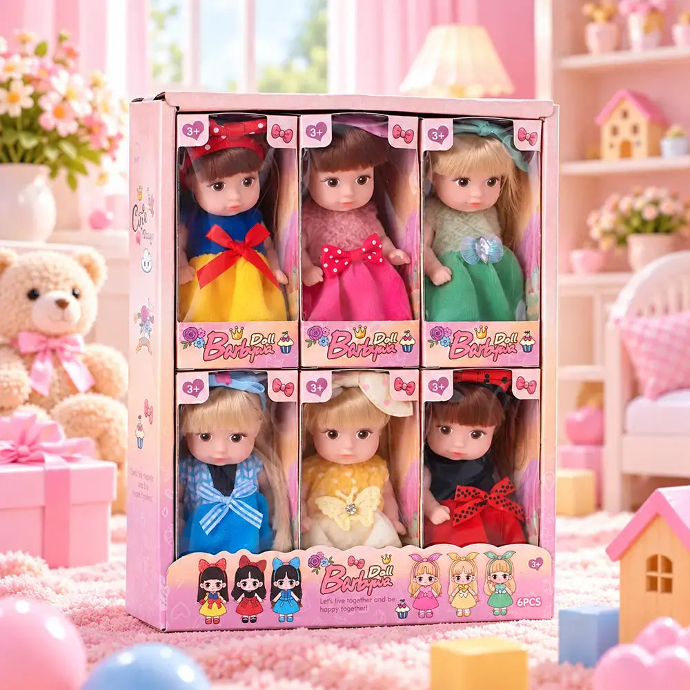 👸 Set de minimuñecas coleccionables para niñas · Pelo largo y articulaciones móviles · Serie Princesas y serie Casual · ¡El regalo perfecto!