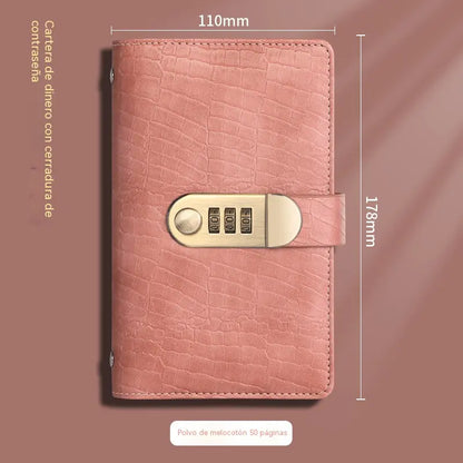 📓💰🔐Se utiliza una libreta protegida con contraseña para guardar cheques, dinero en efectivo, tarjetas bancarias y diversos comprobantes.