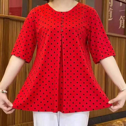 ✨【50% de Descuento】💞【L-5XL】Nueva camisa con estampado de lunares 2026