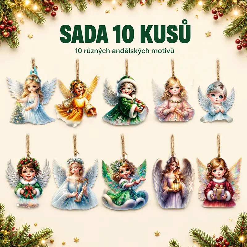 🎁【Kupite 10, dobite 10 brezplačno】【20 kosov】Čudovit obesek v obliki božičnega angelčka - okras za božično drevo ali avto, novost za leto 2026