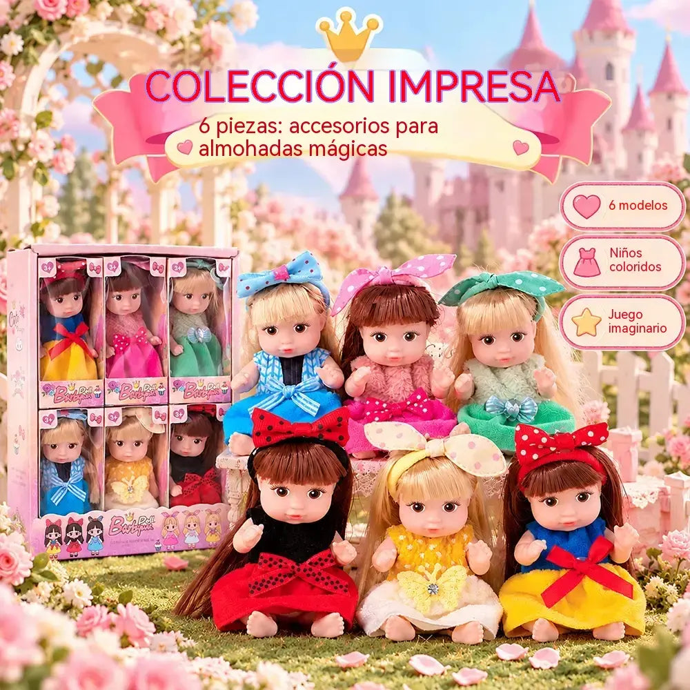 👸 Set de minimuñecas coleccionables para niñas · Pelo largo y articulaciones móviles · Serie Princesas y serie Casual · ¡El regalo perfecto!