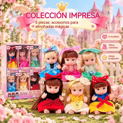 👸 Set de minimuñecas coleccionables para niñas · Pelo largo y articulaciones móviles · Serie Princesas y serie Casual · ¡El regalo perfecto!