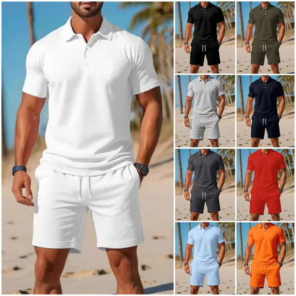 【S~3XL】Moški komplet, ki ga sestavljata majica s kratkimi rokavi in kratke hlače, idealen za vsakodnevno nošenje.