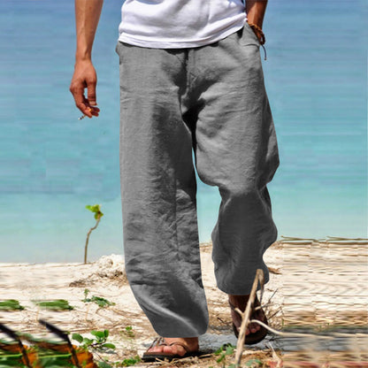 👖🕺【50% popust 🔥】【S–5XL】😍 Poletne moške ravne hlače širokih hlačnic v velikih velikostih, enobarvne, z vrvico v pasu, ležerne in zračne, 8 barv