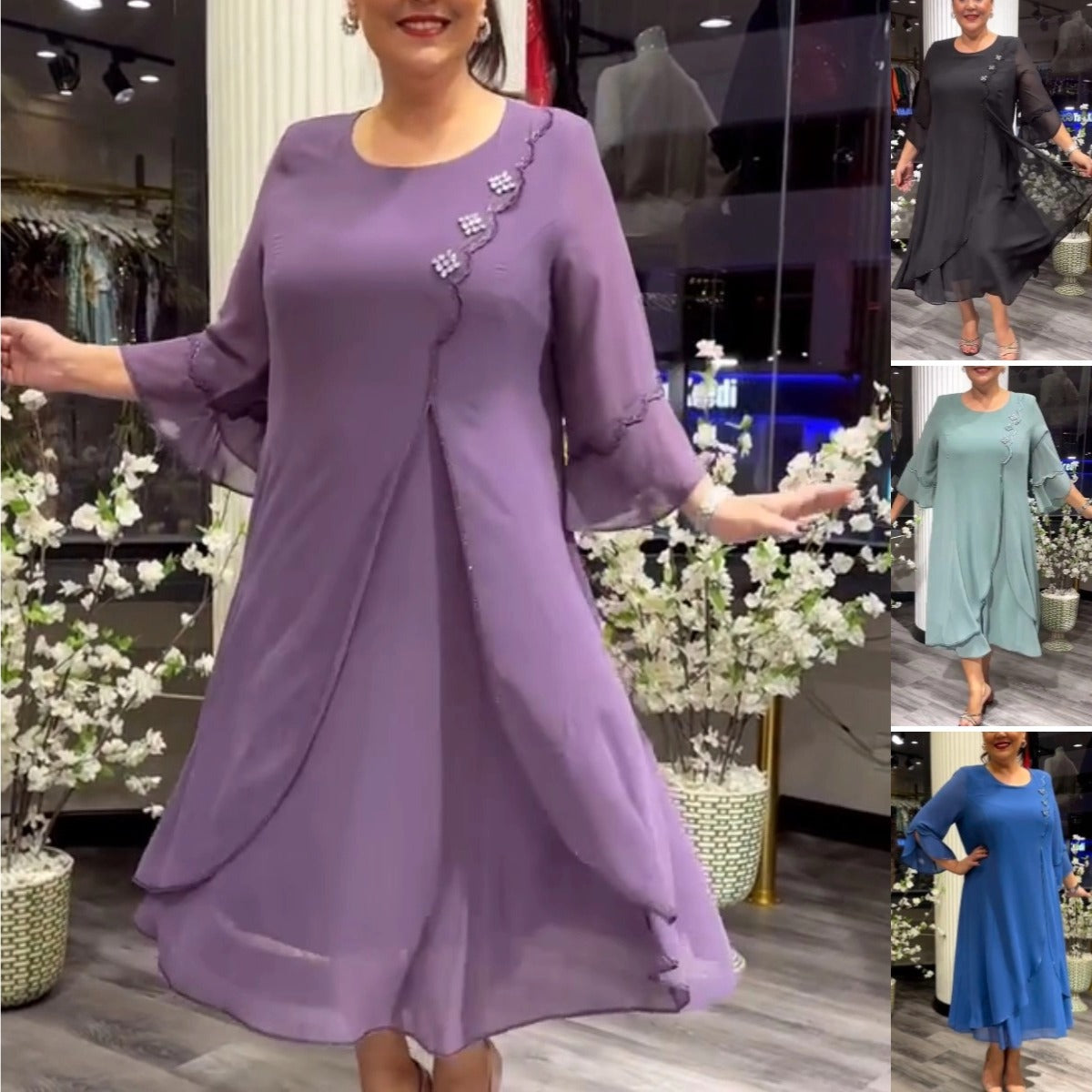 💟【S-5XL】👗2026 Nowe sukienki z szyfonu wysokiej jakości_4235053
