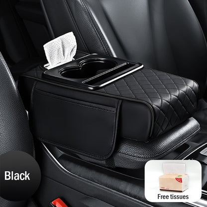 Univerzalna usnjena podloga za roke 4 v 1 ✅ vgrajena škatla za robčke ✅ držalo za skodelico