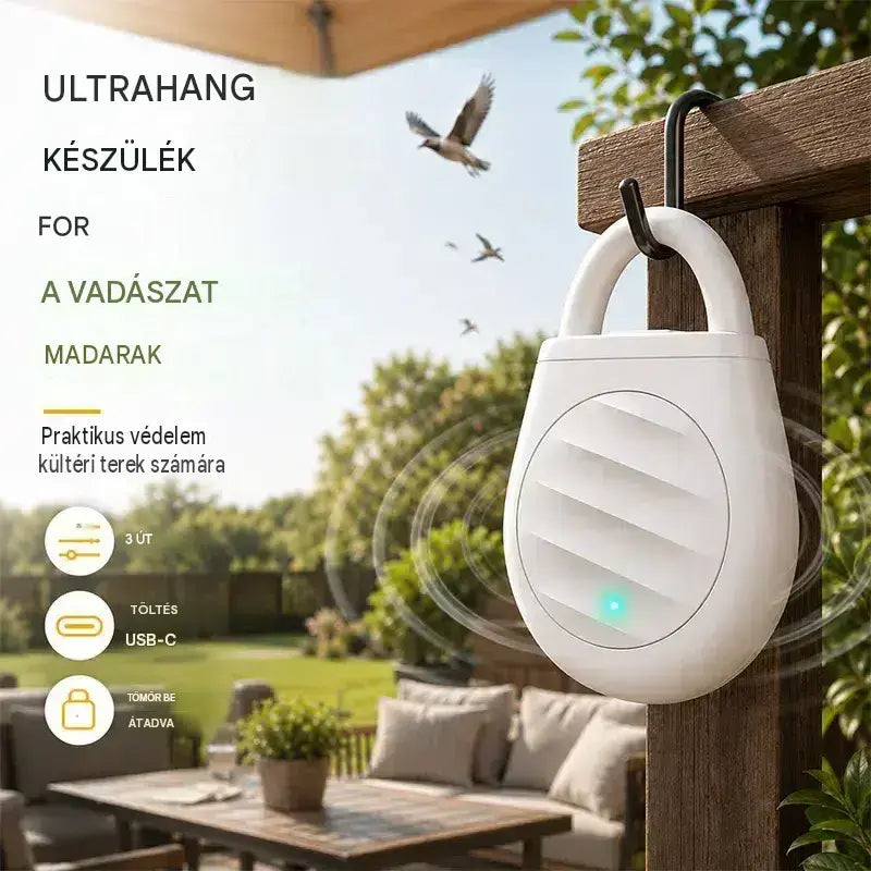 🕊️ Szabadulj meg végleg a galamboktól és a kellemetlen madaraktól! Hordozható, ultrahangos madár- és rovarriasztó (változtatható frekvencia / USB-ről tölthető / 3 szín)! ✨