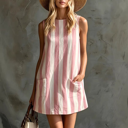 👗🌺Moderní šaty bez rukávů z roku 2026 - Snadno se hodí k sandálům a letním doplňkům.