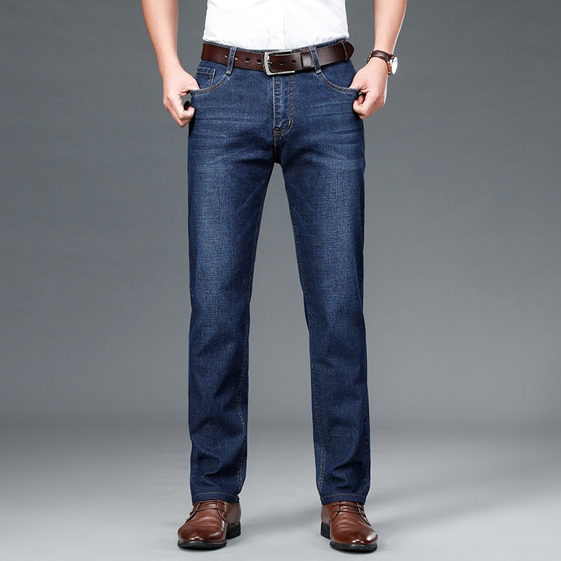 💥【60-110KG】👖  Egyszerű, laza és sokoldalú plus size férfi farmernadrágok
