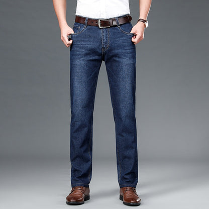 💥【60-110KG】👖  Egyszerű, laza és sokoldalú plus size férfi farmernadrágok