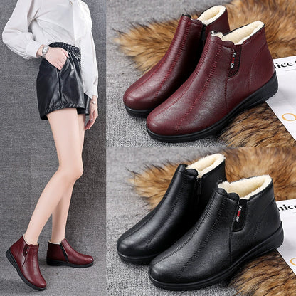 🔥【35-41】Zimski bombažni čevlji iz mehkega usnja in mehke volne