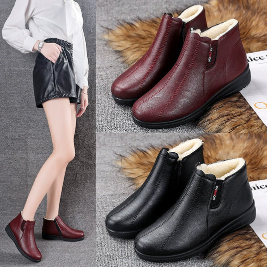 🔥【35-41】Zimski bombažni čevlji iz mehkega usnja in mehke volne