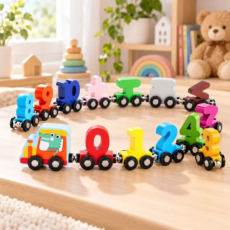 🚂Compra 1 y llévate 1 gratis🔥🚂 Tren Magnético de Números para Niños | Juguete Educativo de Construcción para Aprender Jugando