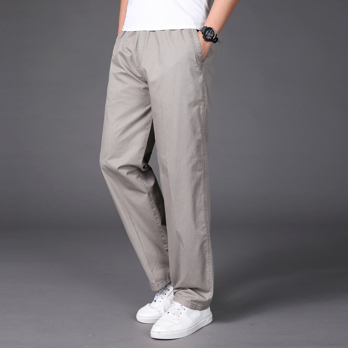 🔥【50-130KG】2025 nove moške hlače plus size casual straight