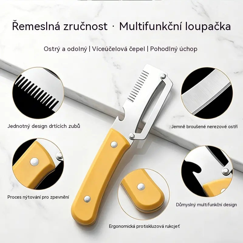 ✅Kupte 1, dostanete 1 zdarma (2 položky) 🧅🔪 Multifunkční kuchyňská škrabka 3 v 1: Loupá, krájí a otevírá lahve! 🔥