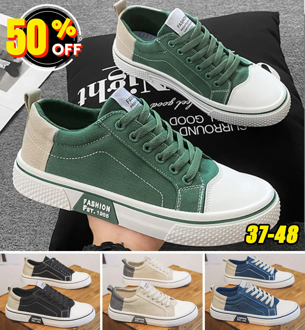 💥💥(37-48) Wygodne sneakersy męskie na co dzień. Klasyczny fason i 4 modne kolory.