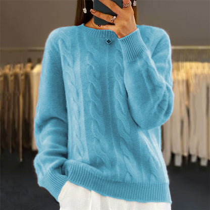 【S-XL】Nov zimski topel ženski pulover iz kašmirja z okroglim izrezom