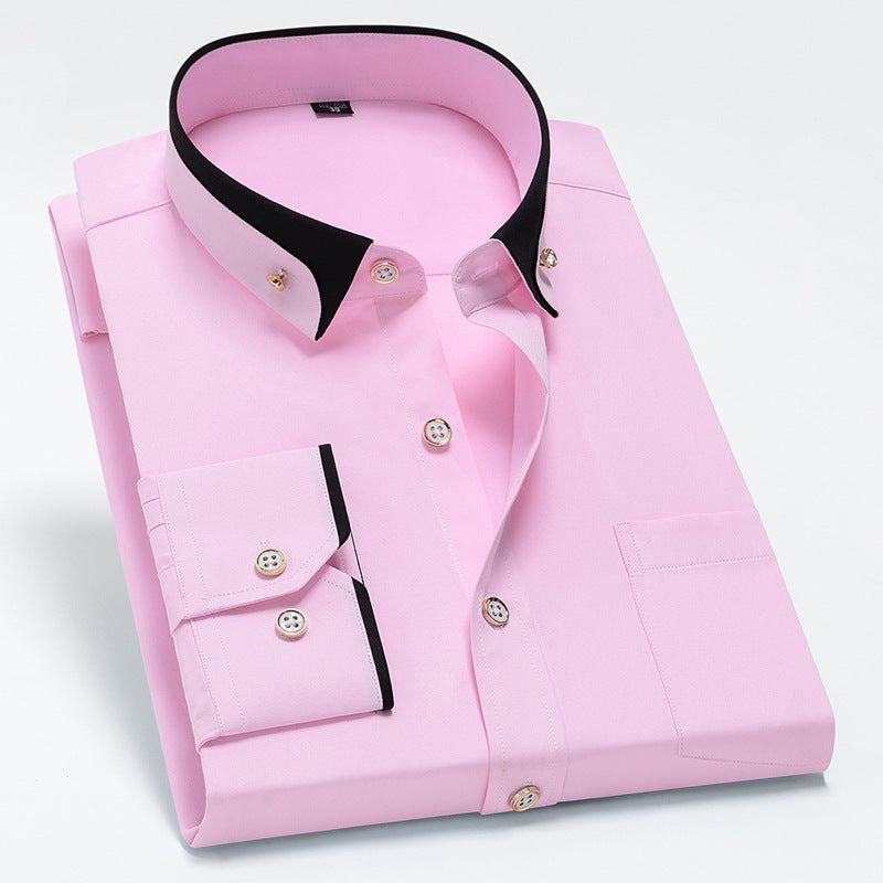 【S-4XL】Nueva camisa de negocios transpirable de moda casual para hombres 4217055