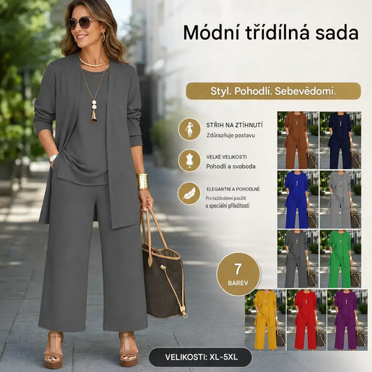 ✨【Časově omezená nabídka】Elegantní dámská třídílná souprava volného střihu✅️Platba na dobírku