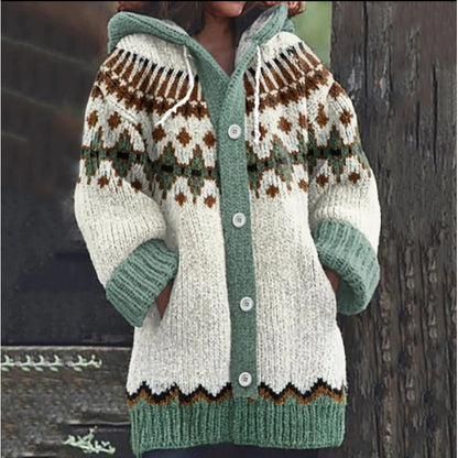 🔥🔥【S~5XL】✨Jesen/zima 2025 Nova elegantna barvita retro jakna s kapuco