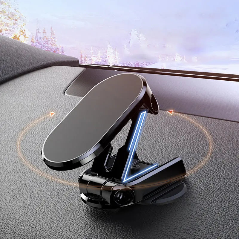 🚗Soporte plegable para teléfono con base magnética, permite una rotación de 360 grados.