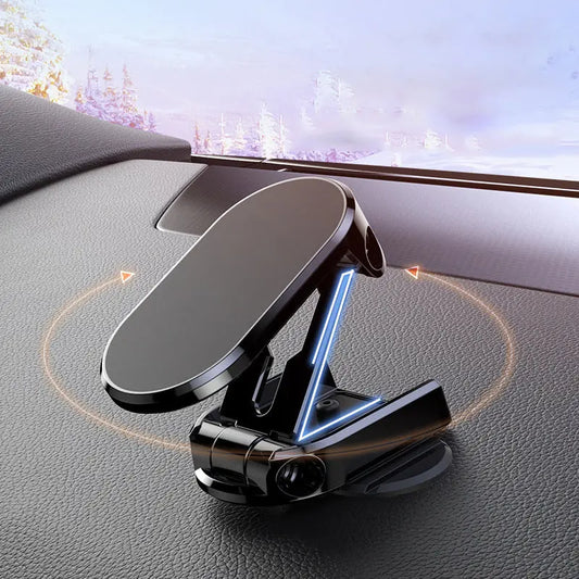 🚗Soporte plegable para teléfono con base magnética, permite una rotación de 360 grados.