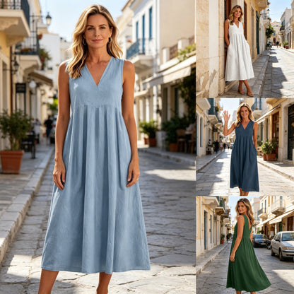 🌺👗Ελαφρύ φόρεμα καλοκαιριού-Ιδανικό για βόλτες και διακοπές, κομψό και άνετο