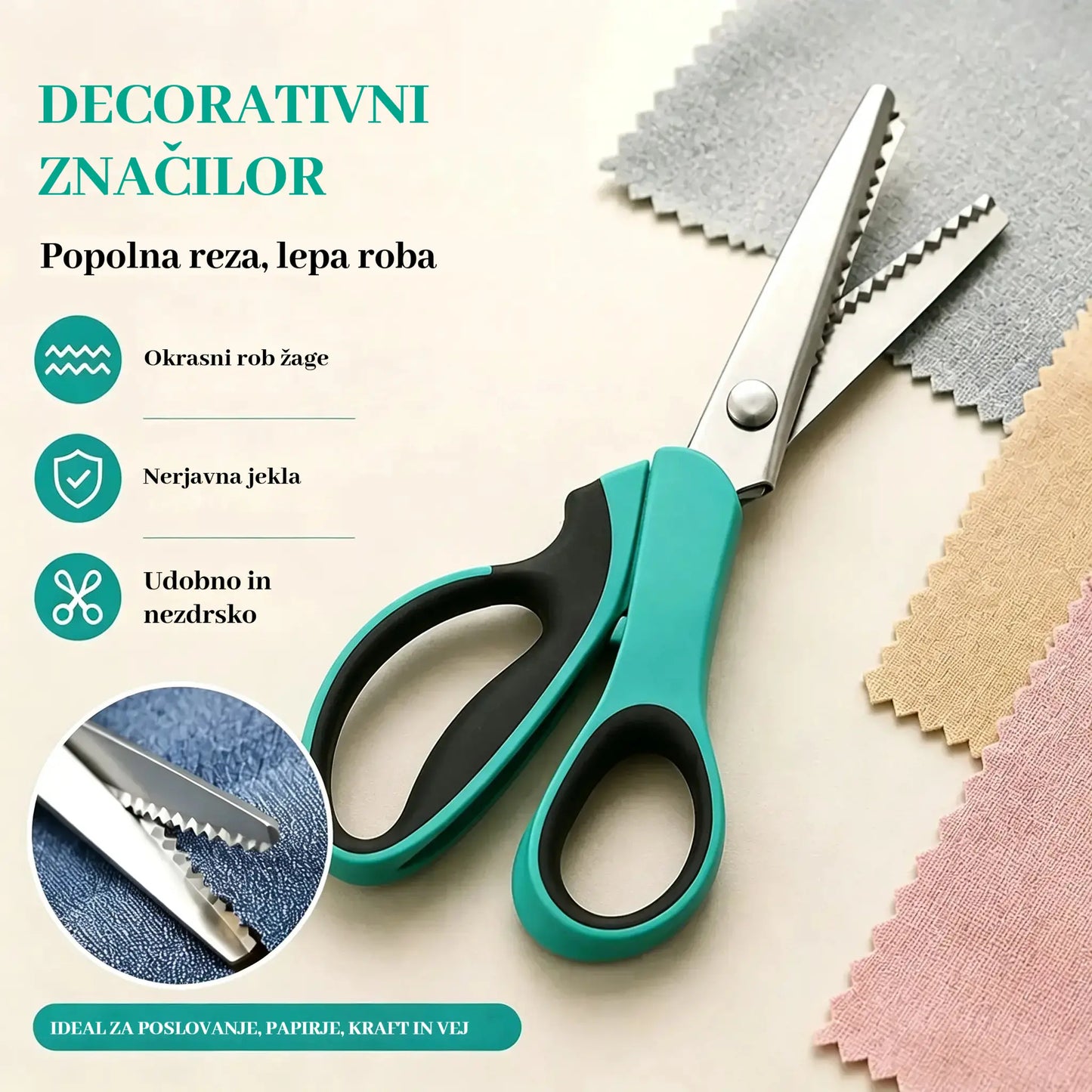 ✂️ Tijeras dentadas profesionales - Tijeras de tela afiladas y dentadas