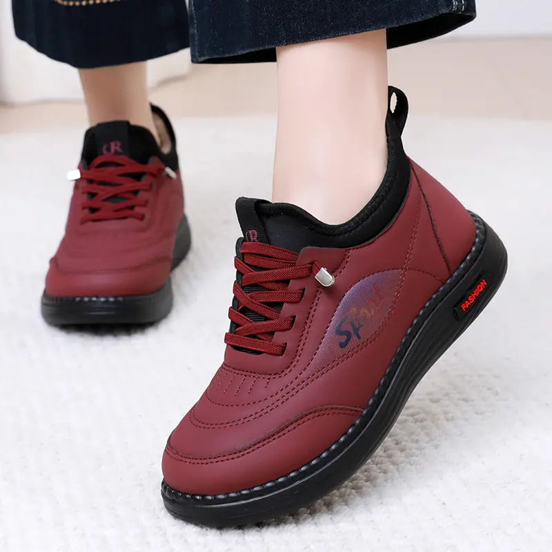 💥👟【35-41】Nuevas botas de invierno de terciopelo y con suela antideslizante para mamás, botas de algodón cálidas, modernas y versátiles, botas de nieve con suela blanda