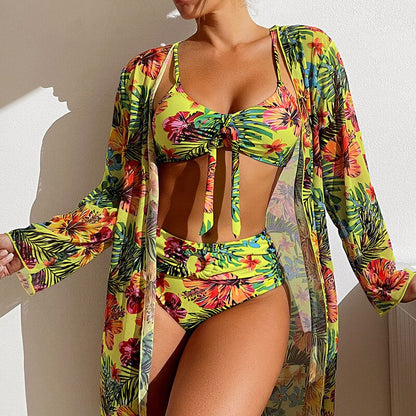 👙☀️【S-2XL】【Tridelni komplet】3-delni komplet kopalk z novim slogom šal 2025
