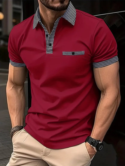 Akcija 💥👔【S-3XL】Moška poletna polo majica, pisani gumbi, mehka, udobna in zračna