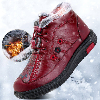 🔥🔥【35-40】Usnjeni zimski škornji s termo podlogo in nedrsečim podplatom za zimo