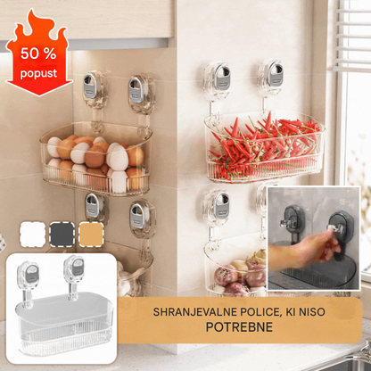 🍽️🧺🔥Plačilo ob dostavi🔥Stojalo za shranjevanje s priseski brez vrtanja, stensko stojalo za odtoke, primerno za kuhinje in kopalnice