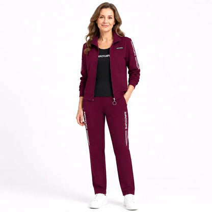 🌸¡Elegancia y máxima comodidad! Elegante conjunto deportivo de tres piezas para mujer (chaqueta con cremallera + camiseta + pantalón de chándal / Tallas: M-6XL). ✨