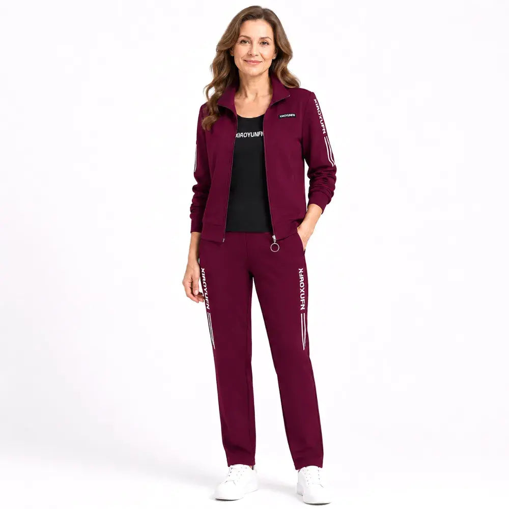 🌸 ¡Elegancia y comodidad absoluta! Elegante conjunto deportivo de 3 piezas para mujer (chaqueta con cremallera + camiseta + pantalón / Tallas: M-6XL) ✨