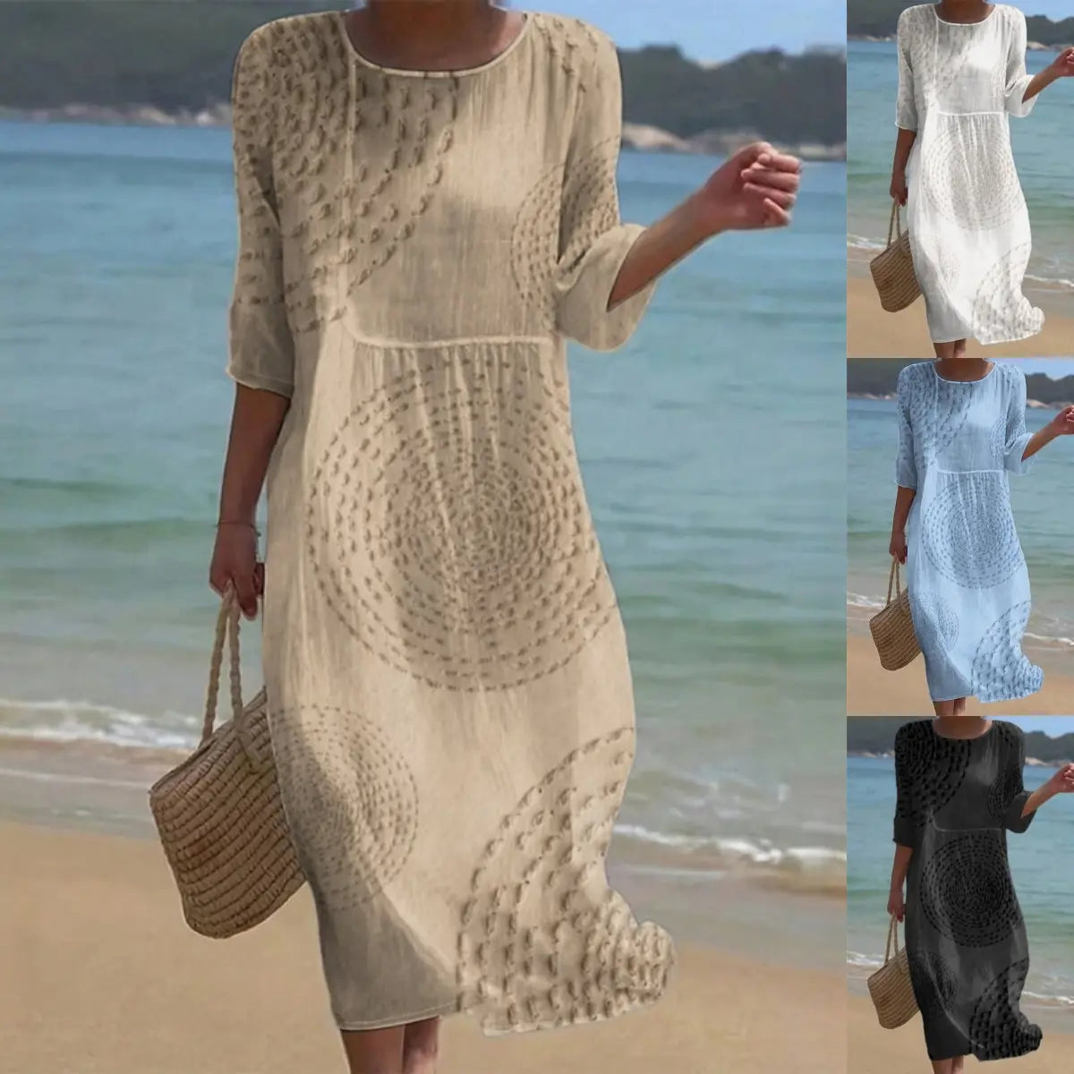 🌺👗 Poslední den 50% slevy! 【XS-4XL】Elegantní letní volnočasové šaty – prodyšné, pohodlné, univerzální a zeštíhlující.