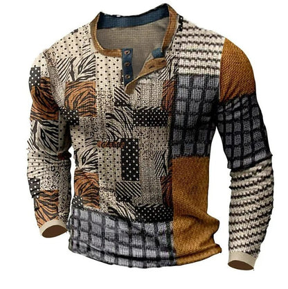 【S-4XL】Męska, jesienna, nowa, wygodna, długorękawa koszula z nadrukiem 4219390