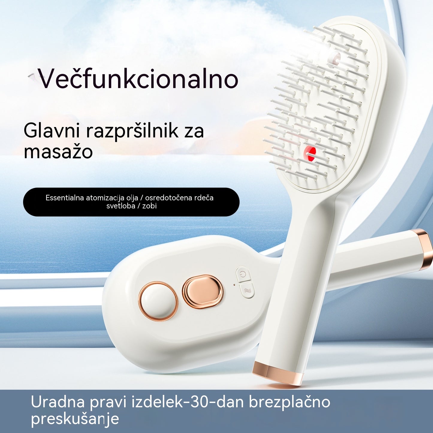 💖💨Krtača za lase z enim gumbom za pršenje, ki učinkovito preprečuje zapletanje las.