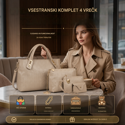 👜 Nov komplet 4 torbic za ženske 2026 | Elegantne in vsestranske torbice za vsakodnevno uporabo